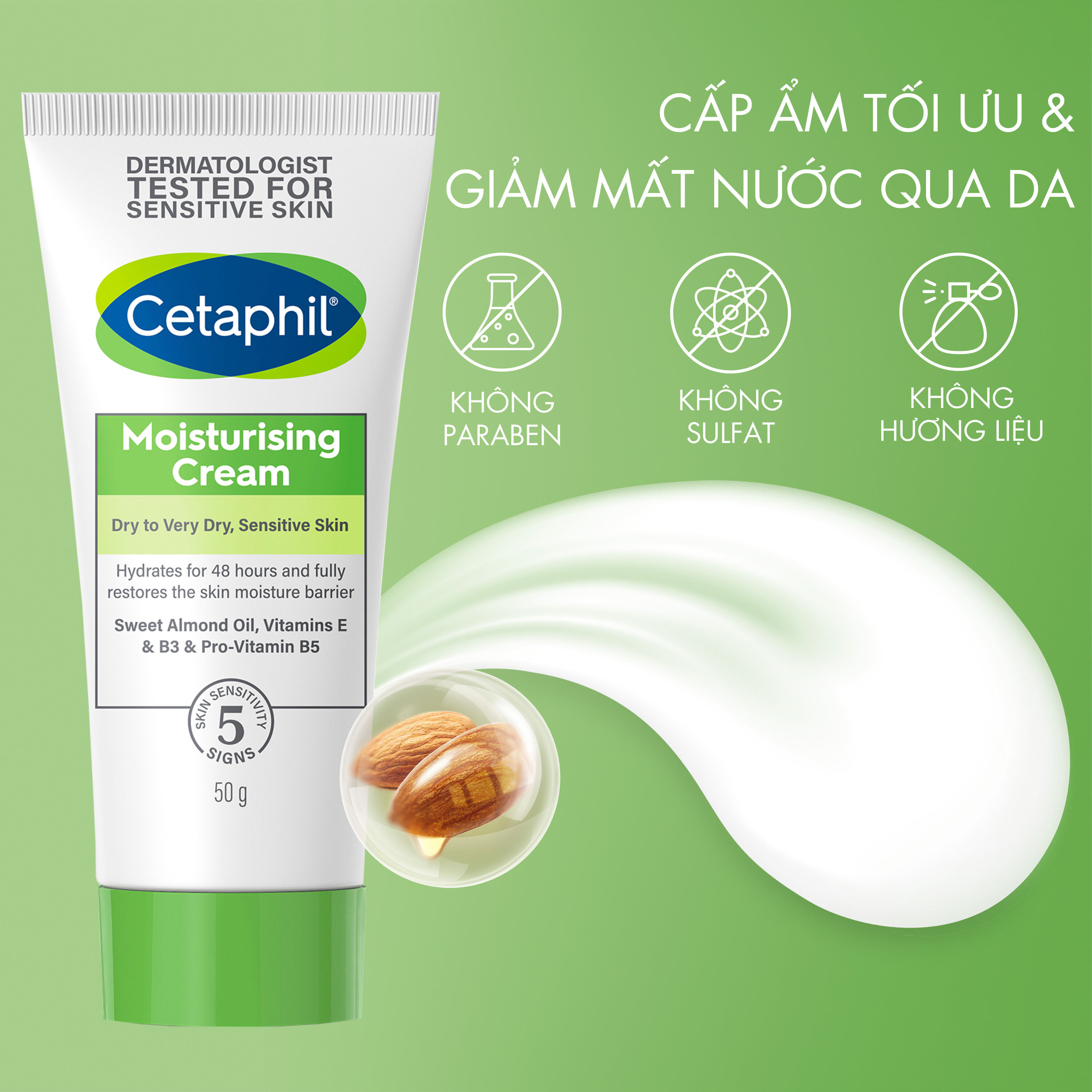 Kem dưỡng ẩm cho da nhạy cảm Cetaphil Moisturizing Cream của Cetaphil